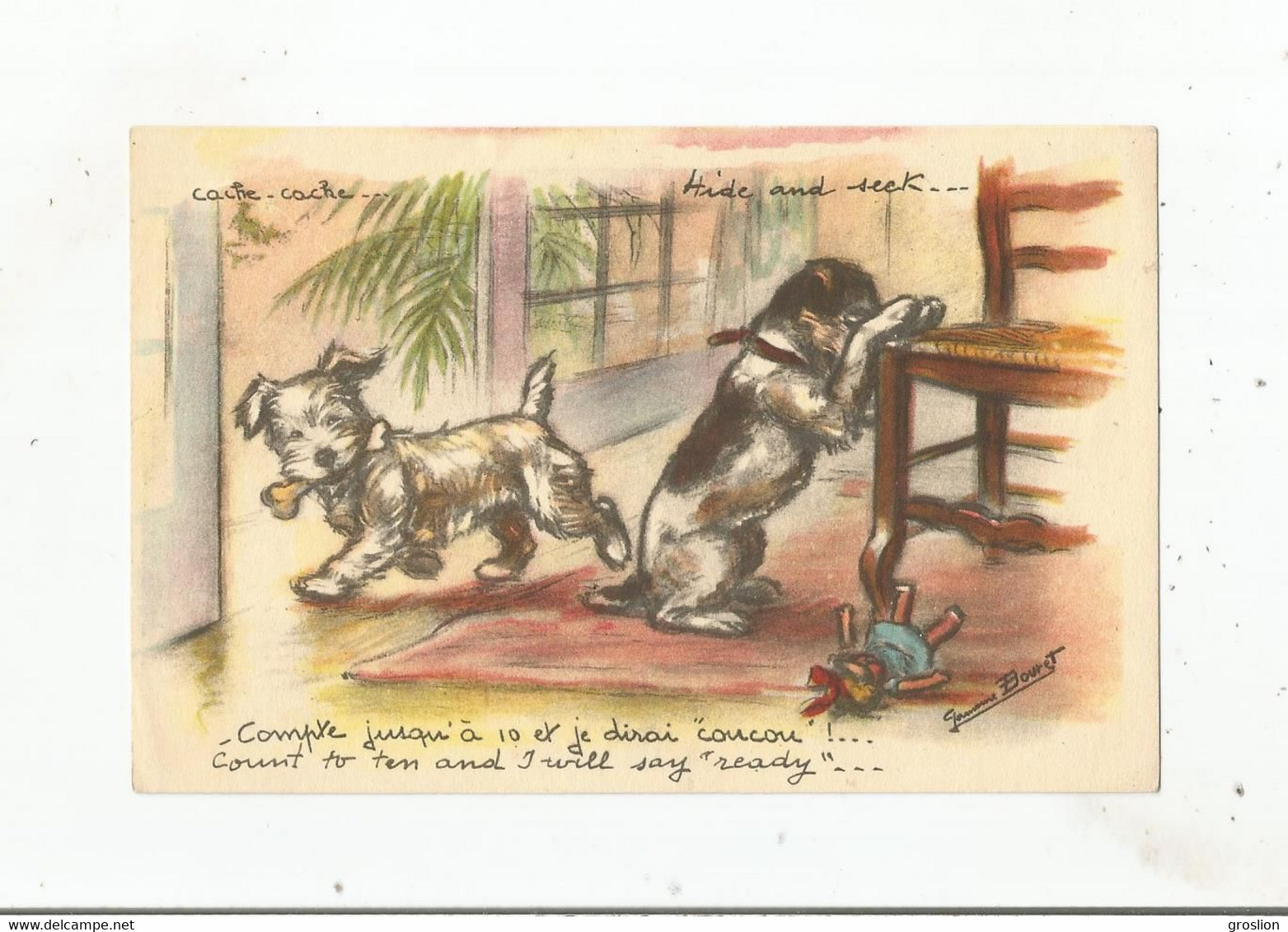 GERMAINE BOURET CACHE CACHE (CHIENS POUPEE) - Bouret, Germaine