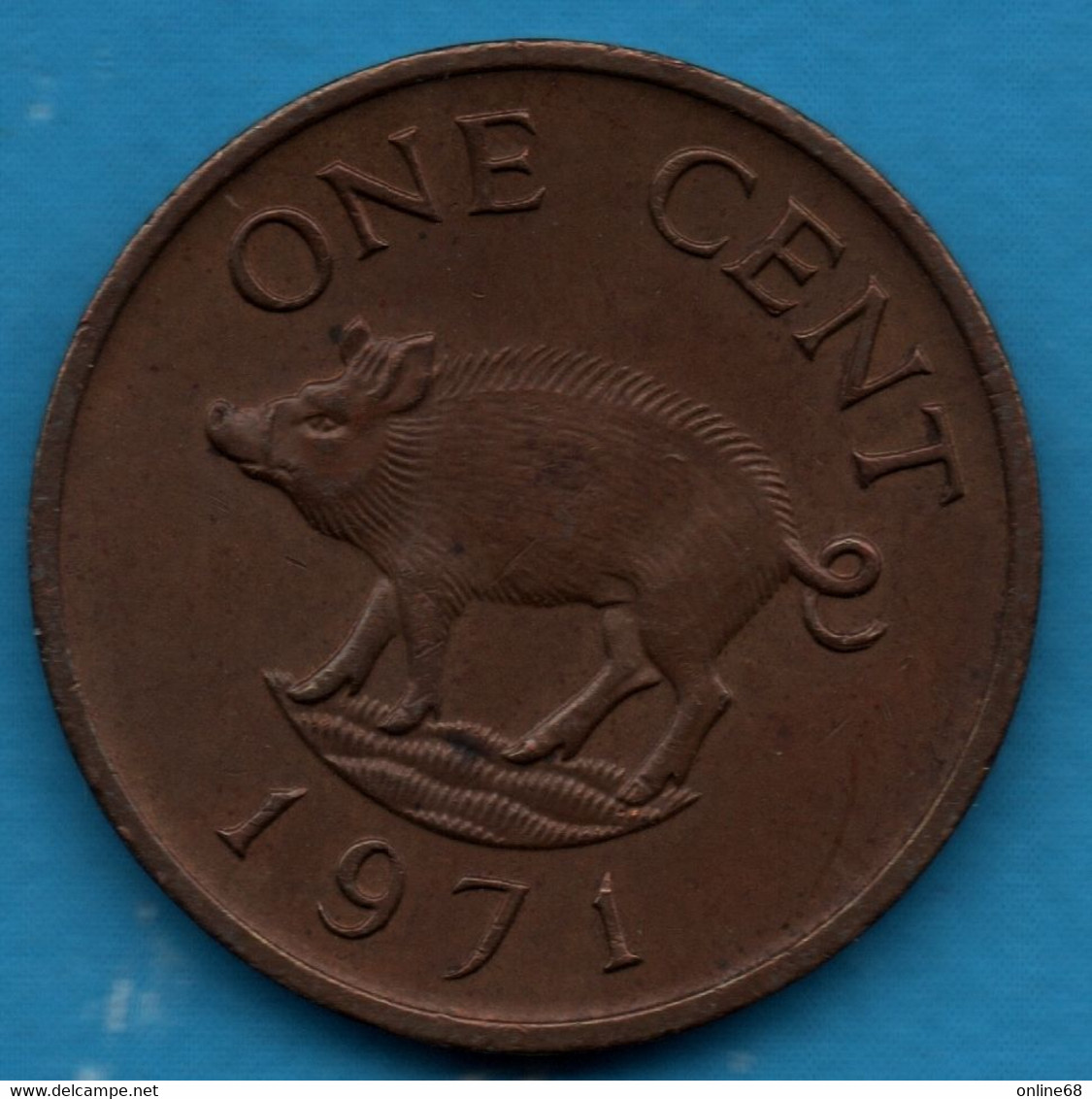 BERMUDA 1 CENT 1971 KM# 15 Sanglier - Bermudes