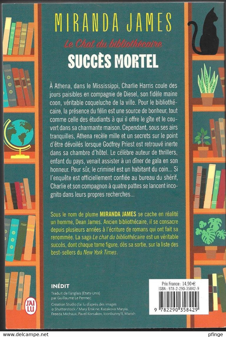 Le Chat Du Bibliothécaire - Succès Mortel  Par Miranda James - J'ai Lu