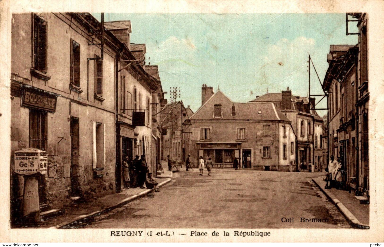 N°95138 -cpa Reugny -place De La République- - Reugny