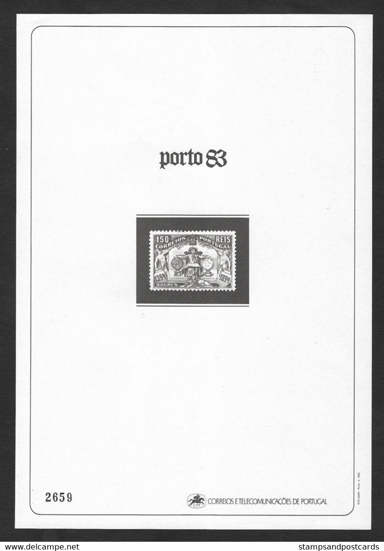 Portugal 1983 Souvenir Proof Porto 83 Infante D. Henrique Official Black Print Prince Henry The Navigator - Ensayos & Reimpresiones