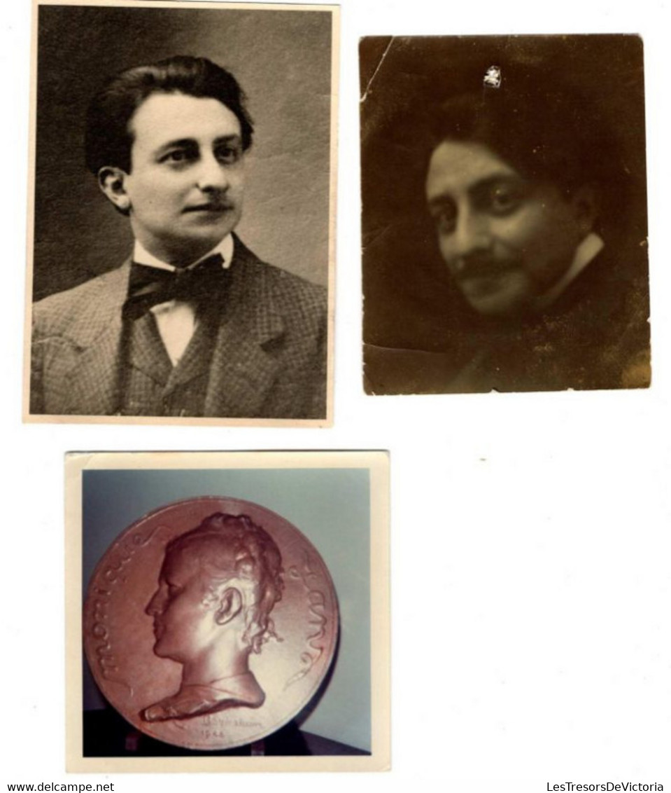 Lot De 3 Petites Photographies D' Armand Bonnetain Sculpteur Et Médailleur Belge - Né à Bruxelles 1883 Mort à Uccle 1973 - Personalità