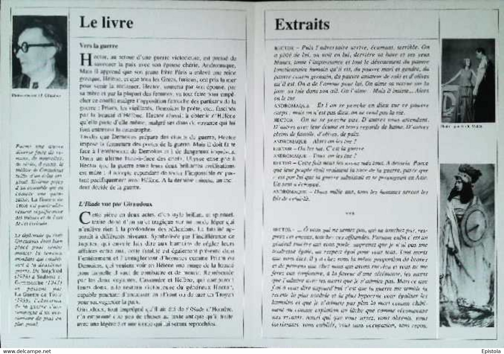 ►   Fiche   Litterature Jean Giraudoux  La Guerre De Troie N'aura Pas Lieu Oedipe Et Le Sphinx  Ingres - Learning Cards