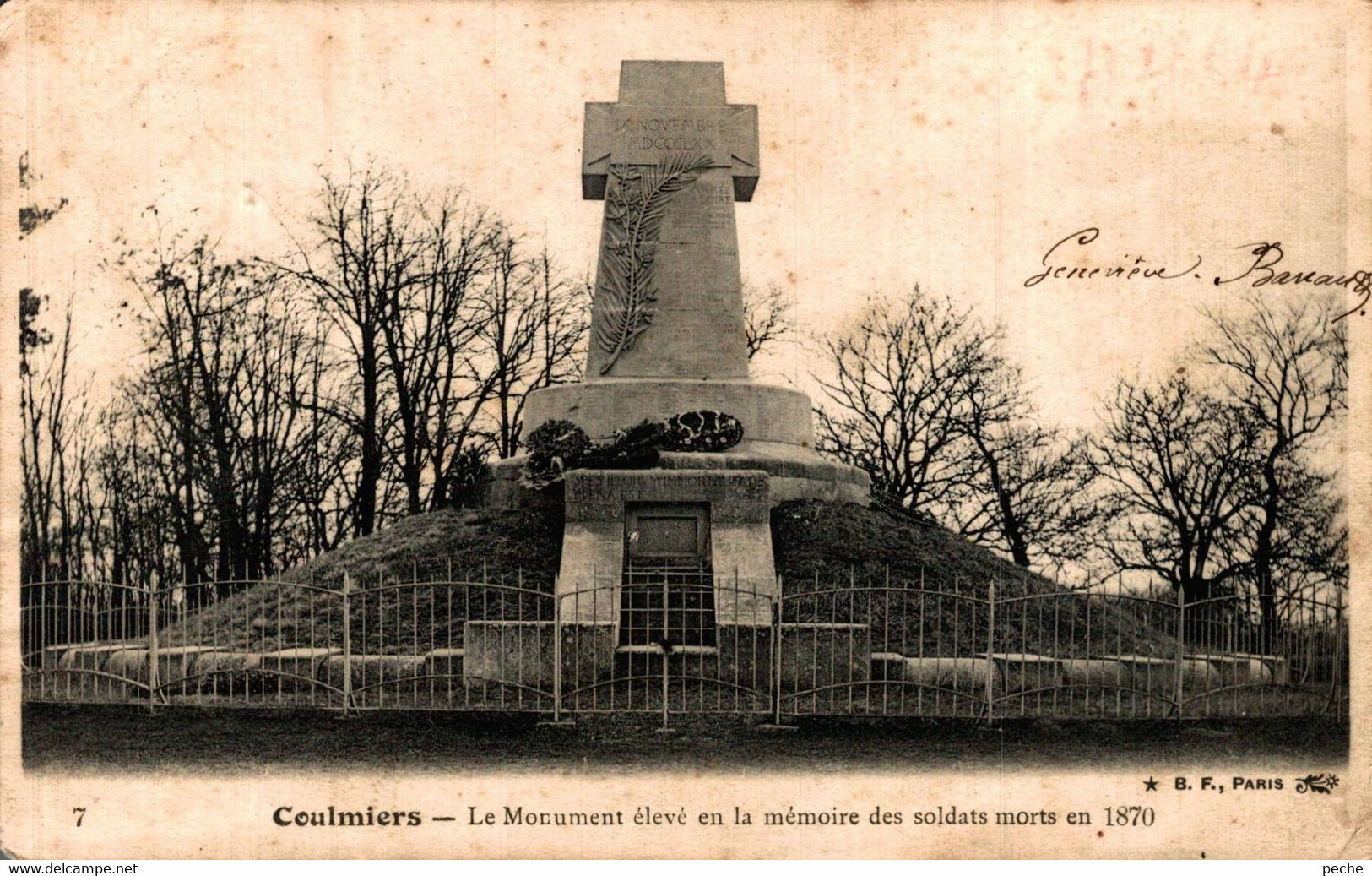 N°95143 -cpa Coulmiers -le Monument élévé à La Mémoire Des Soldats Morts En 1870- - Coulmiers