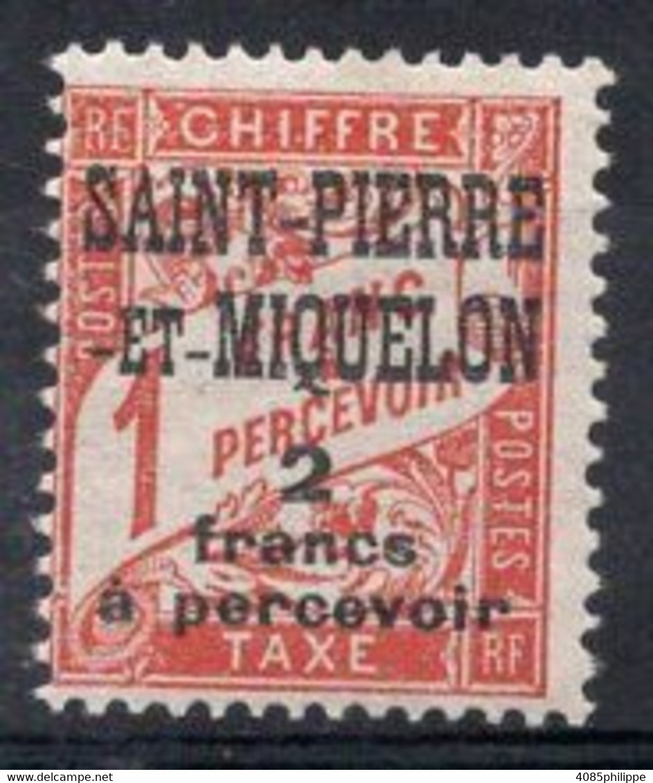 Saint PIERRE & MIQUELON Timbre Taxe N°19* Neuf Charnière TB Cote 5.50€ - Postage Due