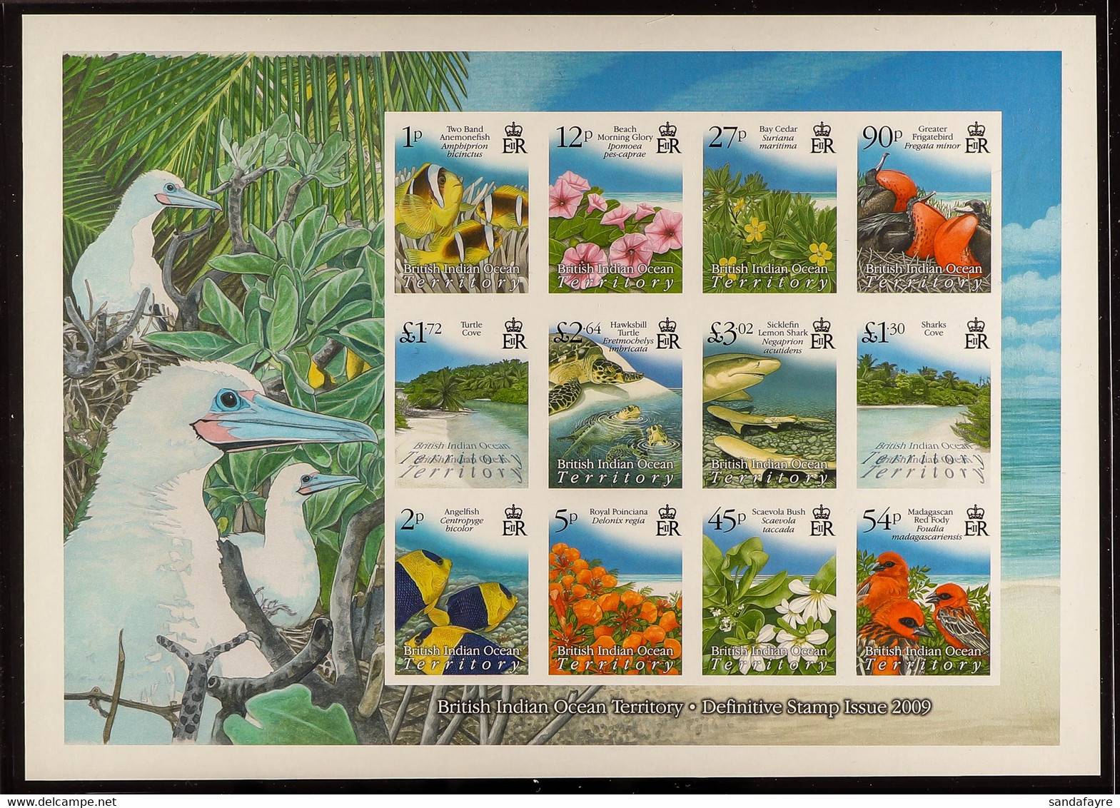 2009 FLORA AND FAUNA IMPERF PROOF MINIATURE SHEET As SG MS426, IMPERF PROOF From The BDT Printers Archive, On Crown Wate - British Indian Ocean Territory (BIOT)
