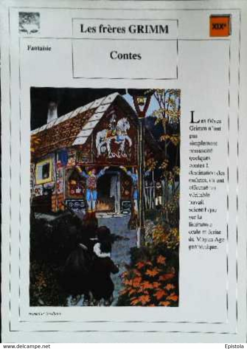 ►   Fiche   Litterature   Les Frères Grimm Contes Hansel Et Greslmen - Learning Cards