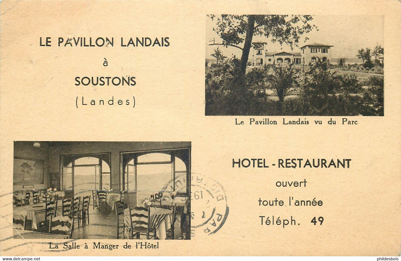 LANDES  SOUSTONS Hotel Restaurant  " Le Pavillon Landais " - Soustons