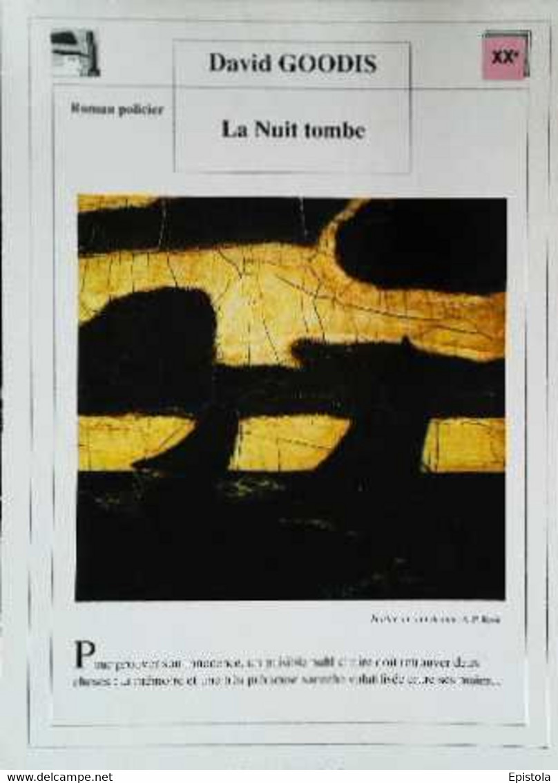 ►   Fiche   Litterature  David Goodis La Nuit Tombe  Marine Au Clair De Lune A P Ryder - Learning Cards