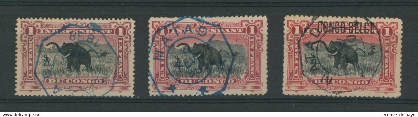 Congo Belge - Mols : N°26 Surcharge CONGO BELGE, 26A Et 26B Obl Télégraphique "Matadi" (bleu Et Noir) - Gebraucht
