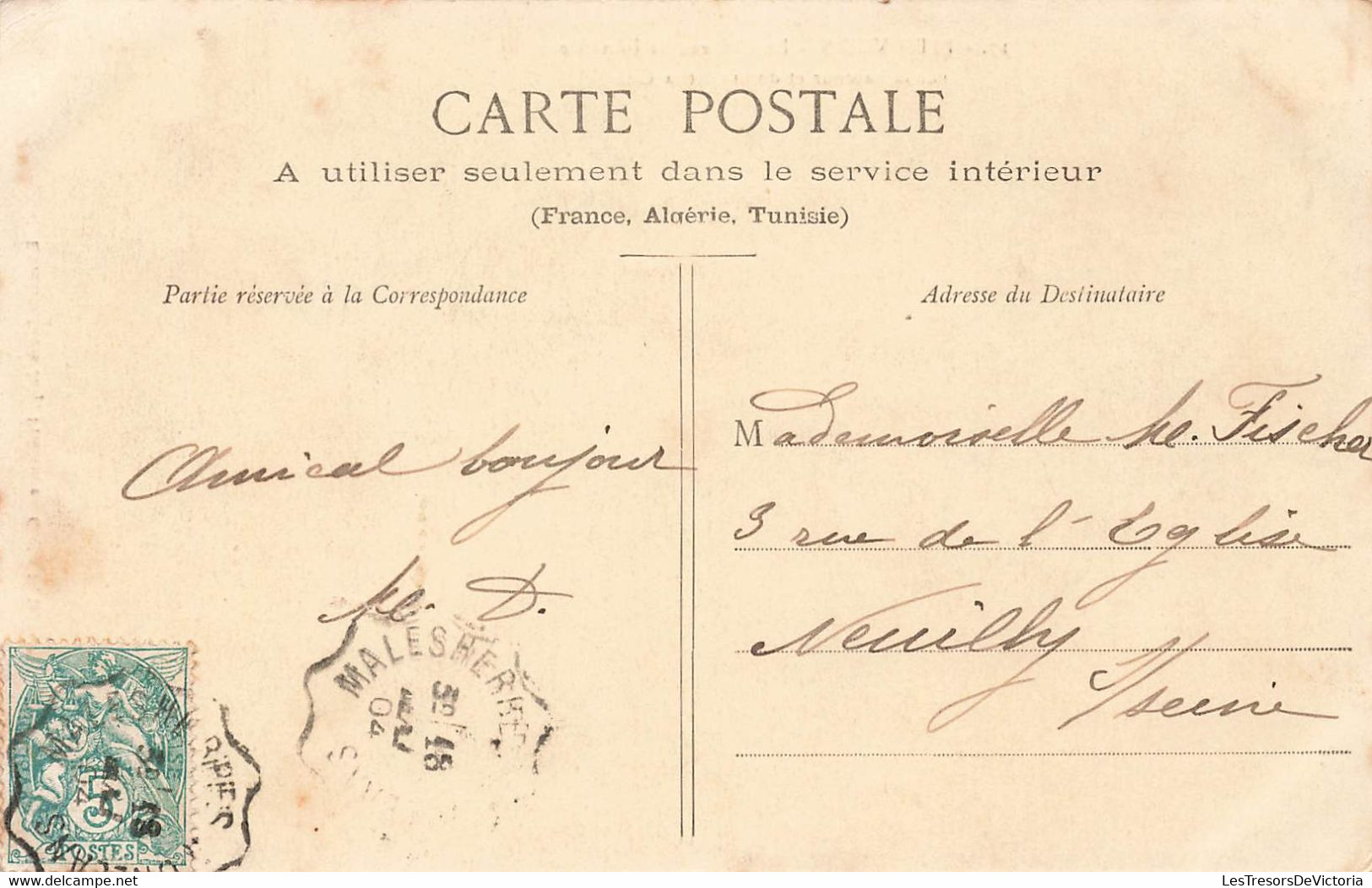 Oblitération Ambulant Malhesberbe En 1904 Sur CPA Pithiviers - Le Chateau De Joinville - 1877-1920: Semi-moderne Periode