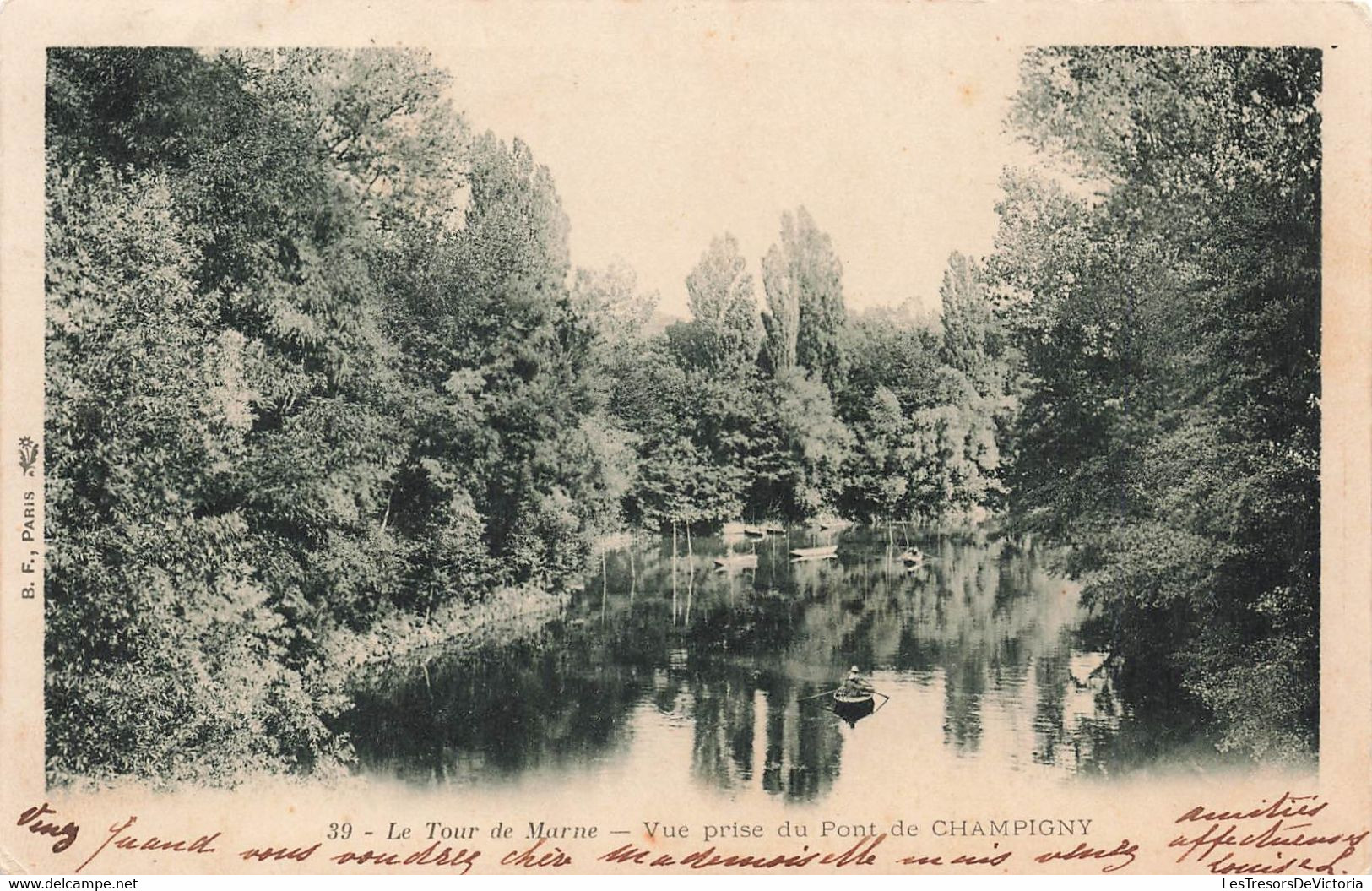 Oblitération Ambulant Chalons Sur Marne à Paris - Sur CPA La Tour De Marne Vue Prise Du Pont De Champigny - Other & Unclassified