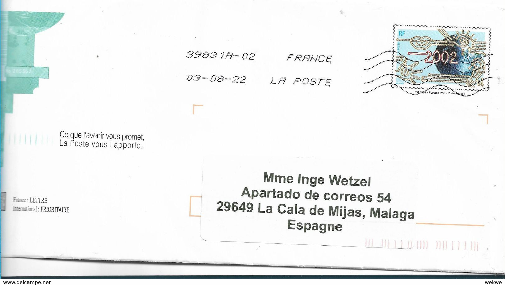 FRANKREICH XXL474 / Ganzsache (Entire) 2022, Postage Paid - Bigewerkte Envelop  (voor 1995)