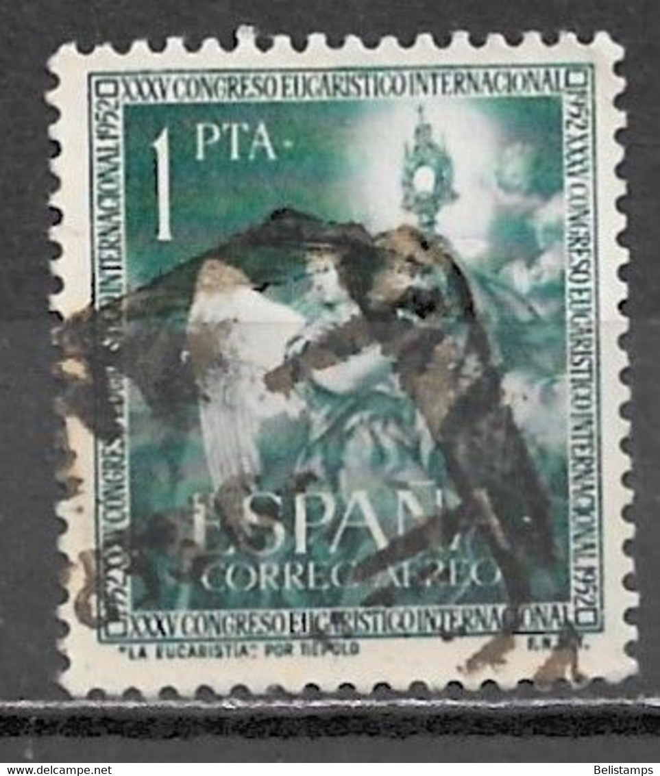 Spain 1952. Scott #C137 (U) ''The Eucharist'' By Tiepolo  *Complete Issue* - Used Stamps