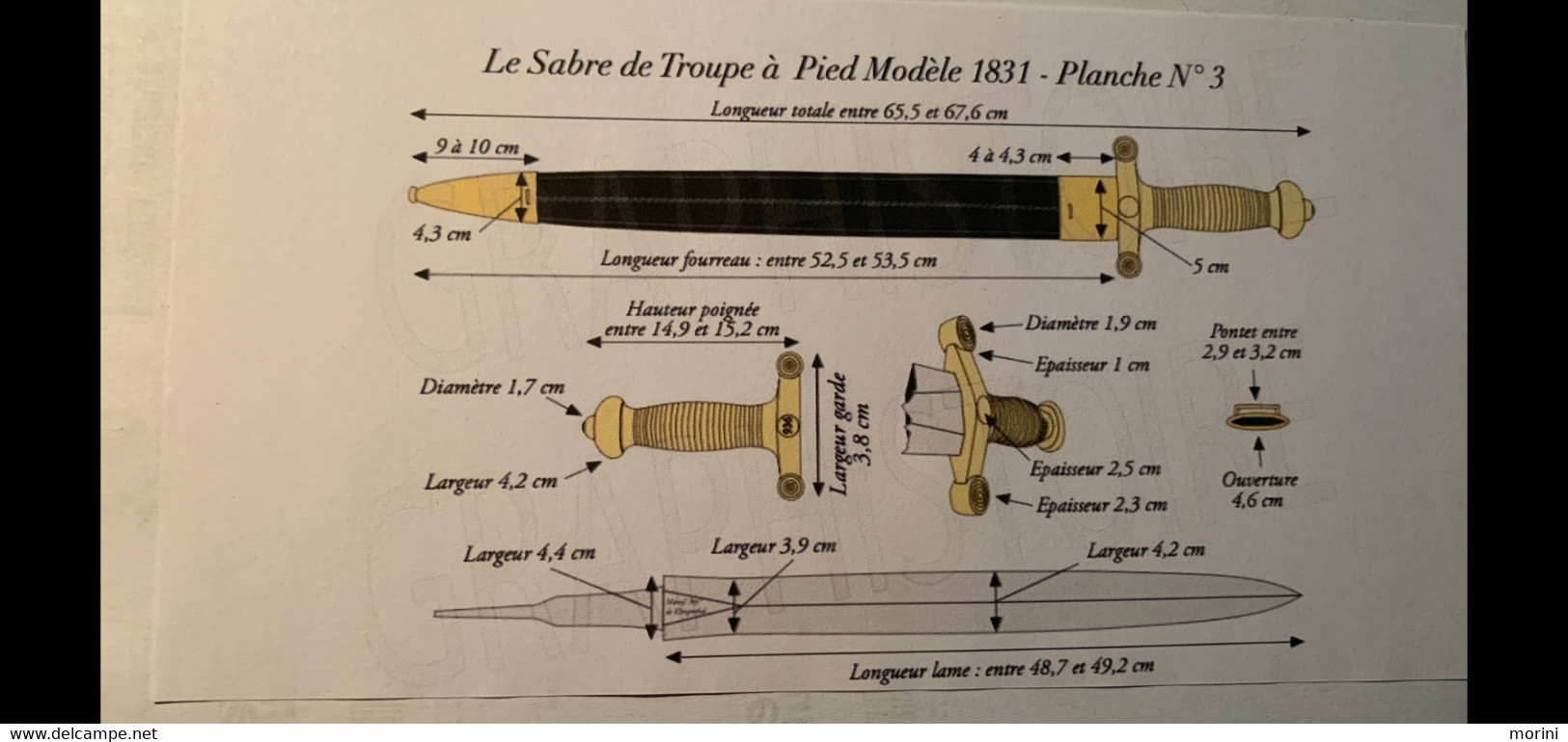 France - Glaive d'infanterie Mlle 1831 Lame signée Coulaux frères Klingenthal