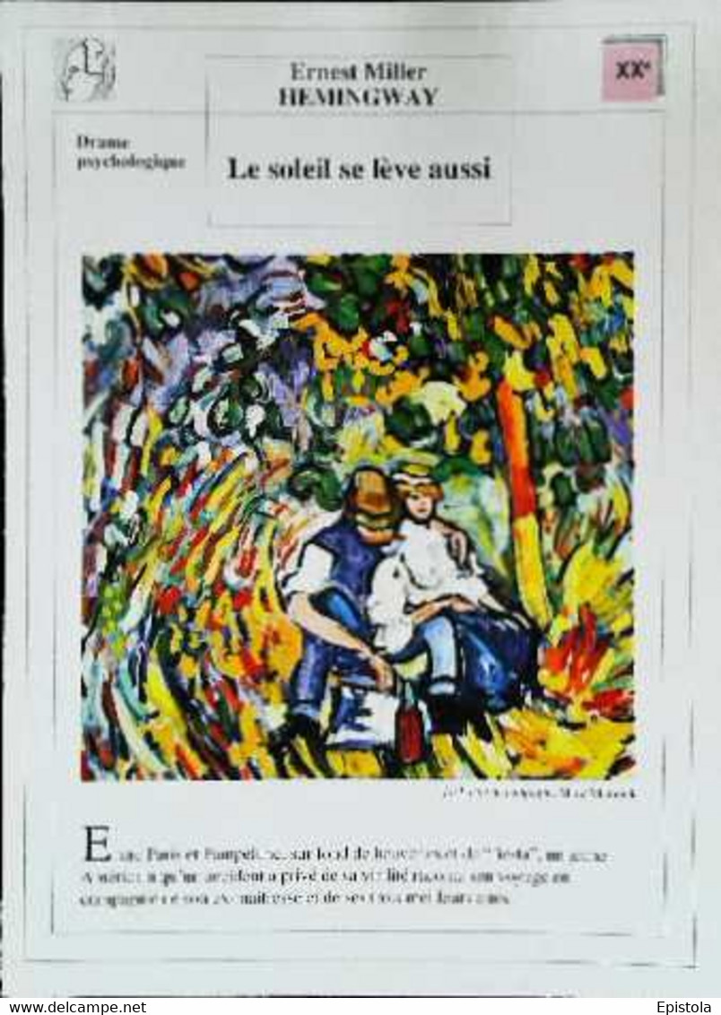 ►   Fiche   Litterature Hemingway Le Soleil Se Lève Aussi     La Partie De Campagne   M De Vlaminck - Learning Cards