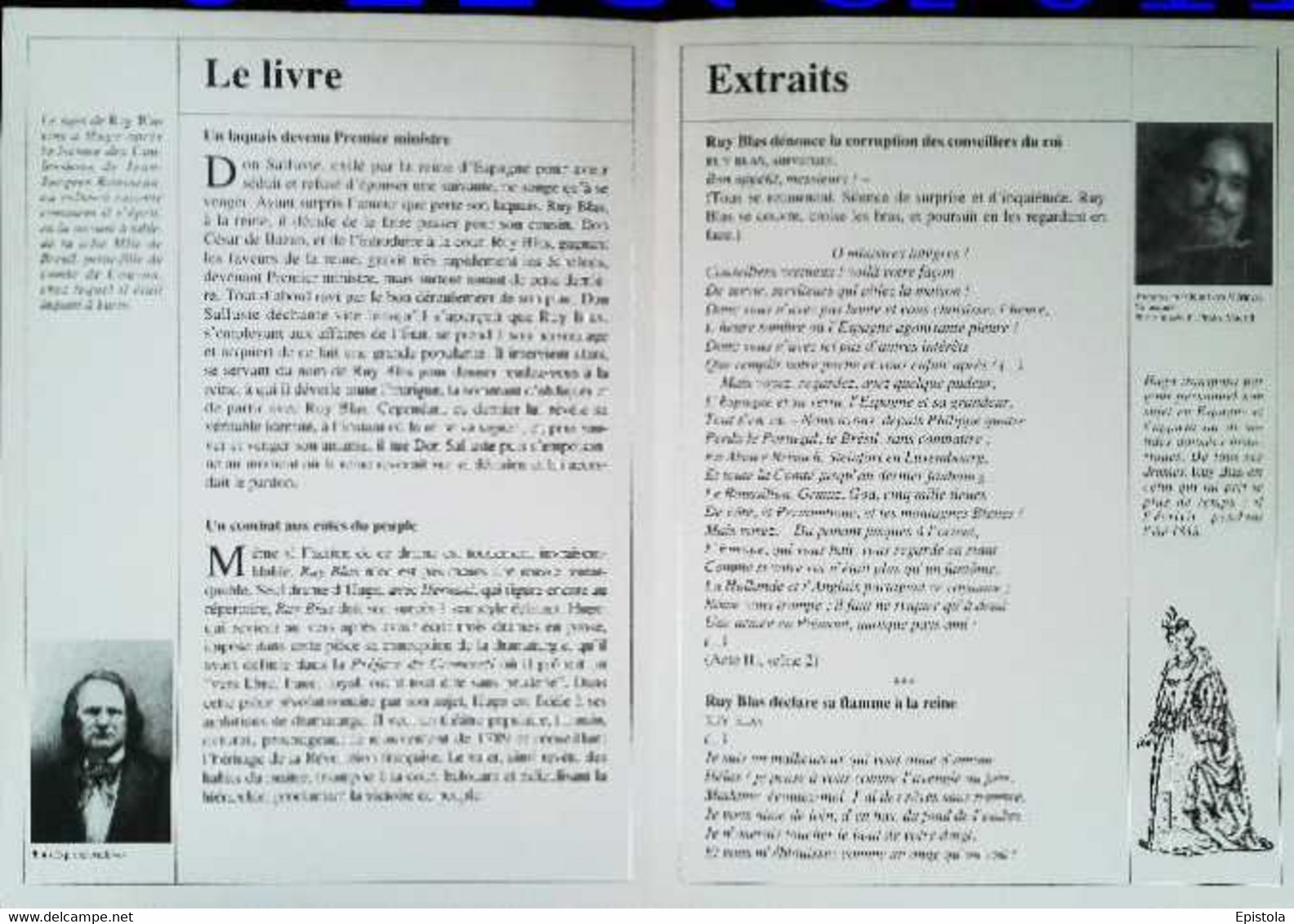 ►   Fiche   Litterature  Victor Hugo Ruy Blas Autoportrait à 36 Ans   Pickenoy - Learning Cards