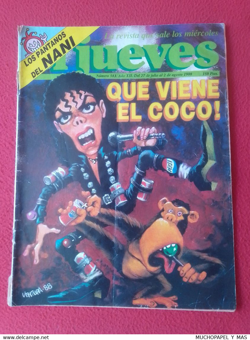 SPAIN ESPAGNE ANTIGUA REVISTA OLD SPANISH MAGAZINE EL JUEVES Nº 583 1988 TEMAS VARIADOS..MICHAEL JACKSON..QUE VIENE COCO - [2] 1981-1990