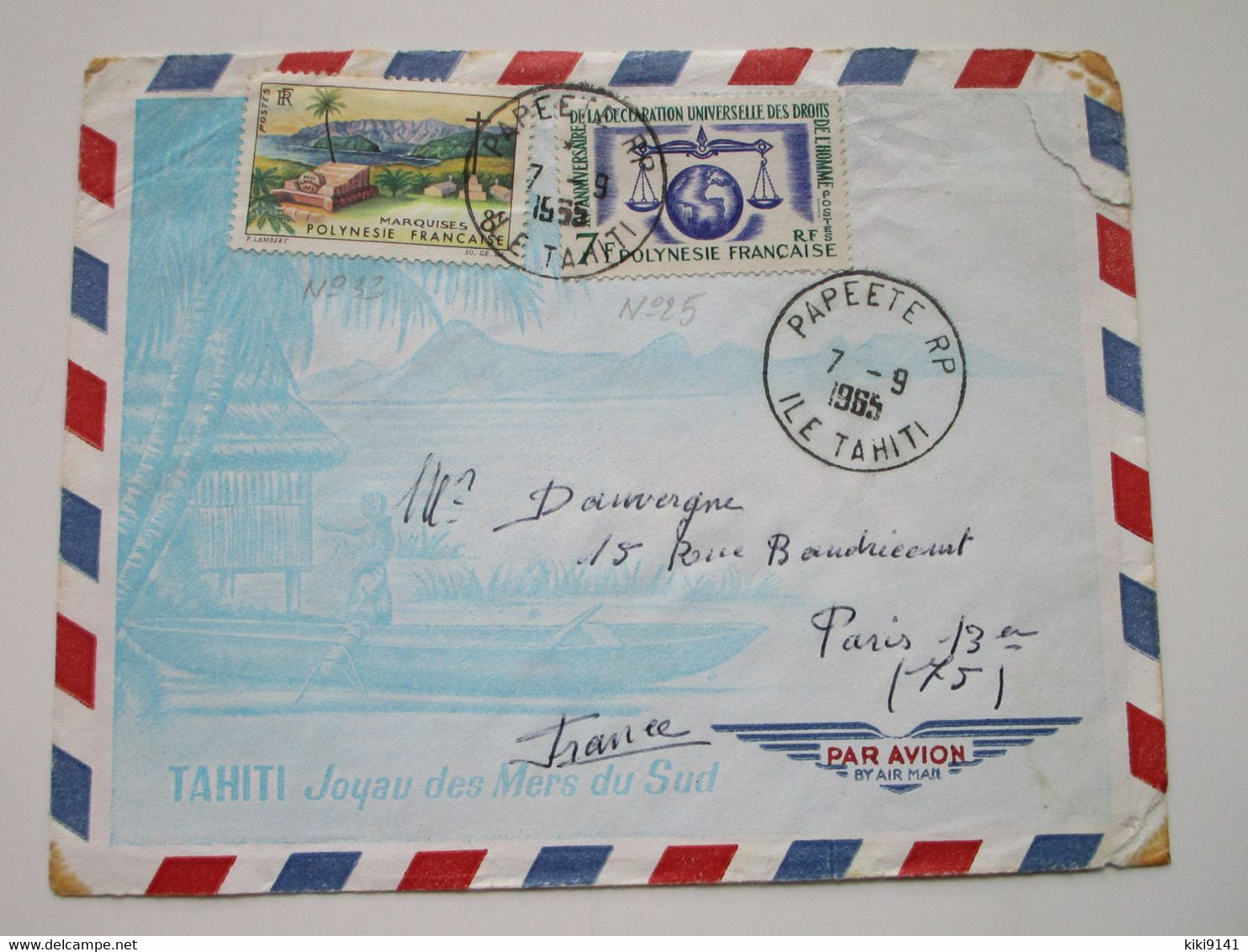 Enveloppe Timbrée à Destination De Paris - Y & T N° 25 Et 32 - Brieven En Documenten