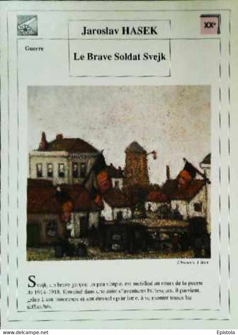 ►   Fiche   Litterature  Jaroslav Hasek Le Brave Soldat Svejk  L'armistice  J Smits - Learning Cards