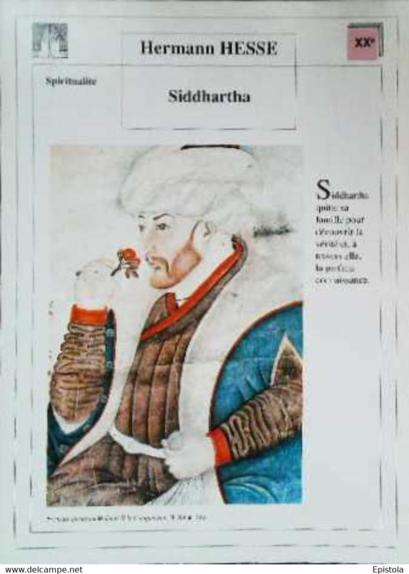 ►   Fiche   Litterature  Hermann Hesse  Siddhartha  Portrait Du Sultan Mehmet II Le Conquérant N Sinan Bey - Learning Cards