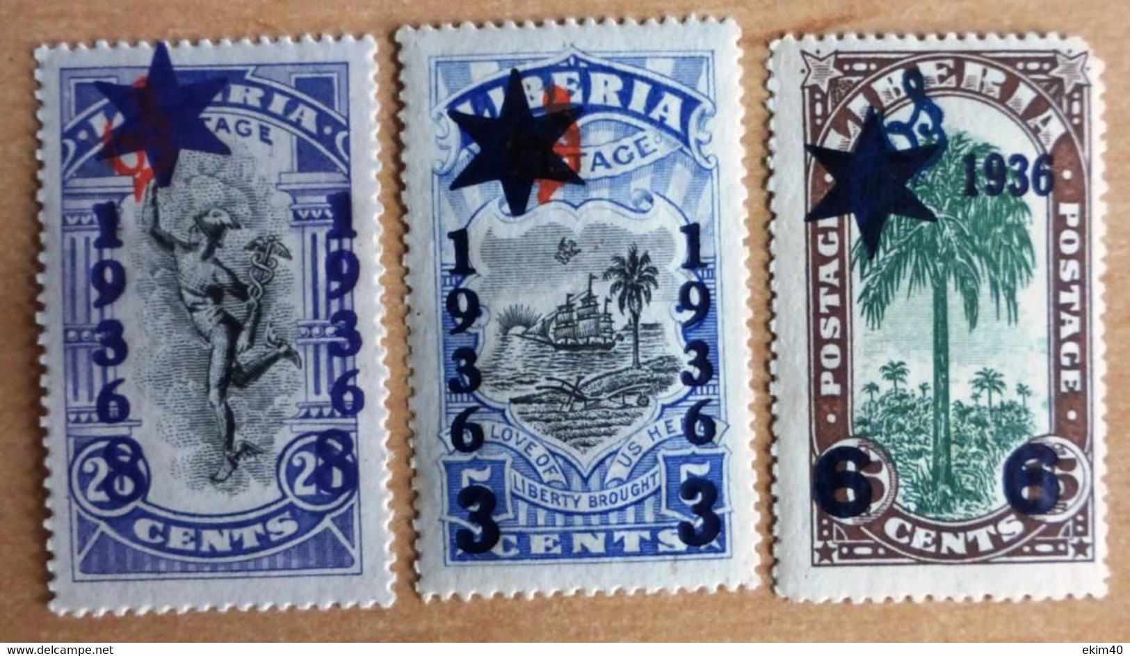 Selection Of Used/Cancelled 1936 Stamps From Liberia Surcharged No CL-1305 - Liberia