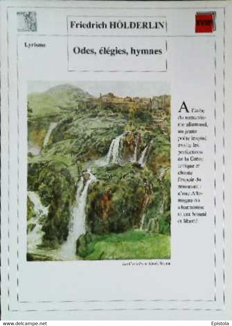 ►   Fiche   Litterature  Friedrich Holderlin Odes Elégies Hymnes  Les Cascades De Tivoli Thoma - Learning Cards