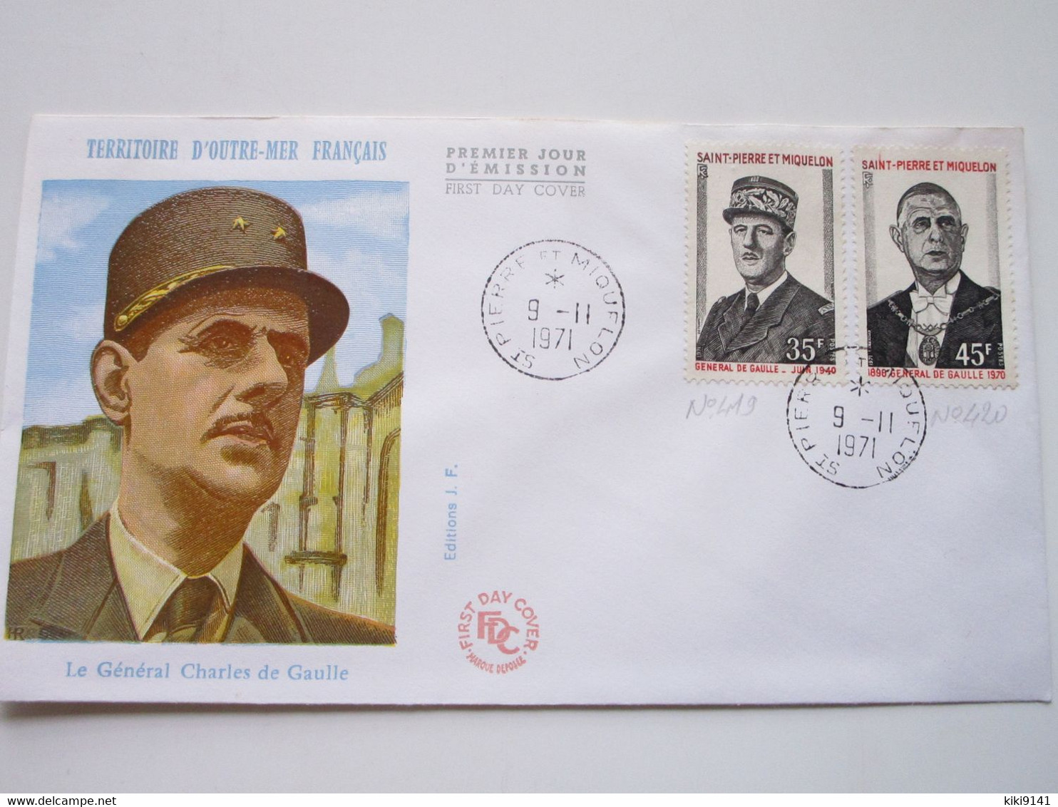 Enveloppe Premier Jour - Le Général Charles De Gaulle - Y & T N°419 Et 420 - Covers & Documents