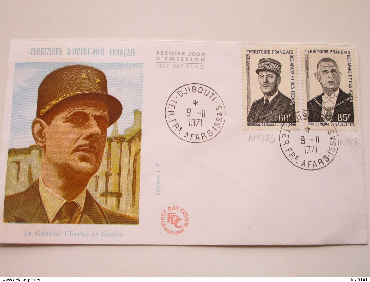 Enveloppe Premier Jour - Le Général Charles De Gaulle - Y & T N°375 Et 376 - Storia Postale