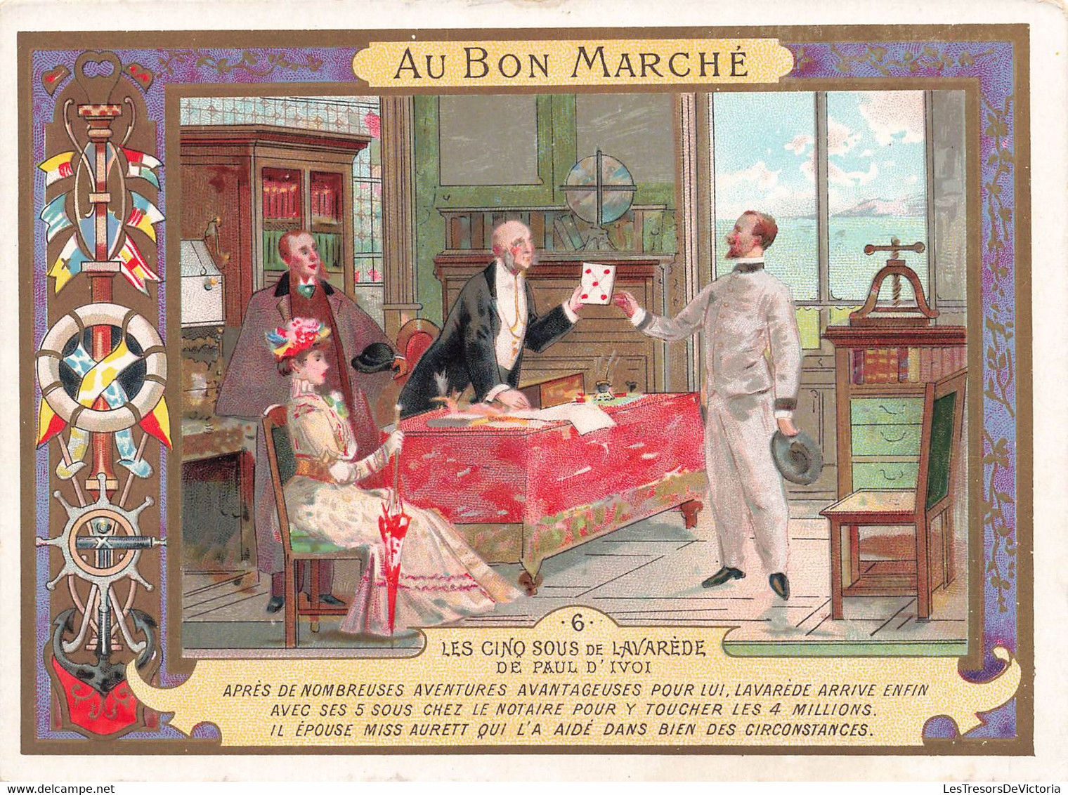 Chromo Au Bon Marché - Les Cinq Sous De Lavarède 6 - Maison A Boucicaut - Exposition Universelle 1900 - Au Bon Marché