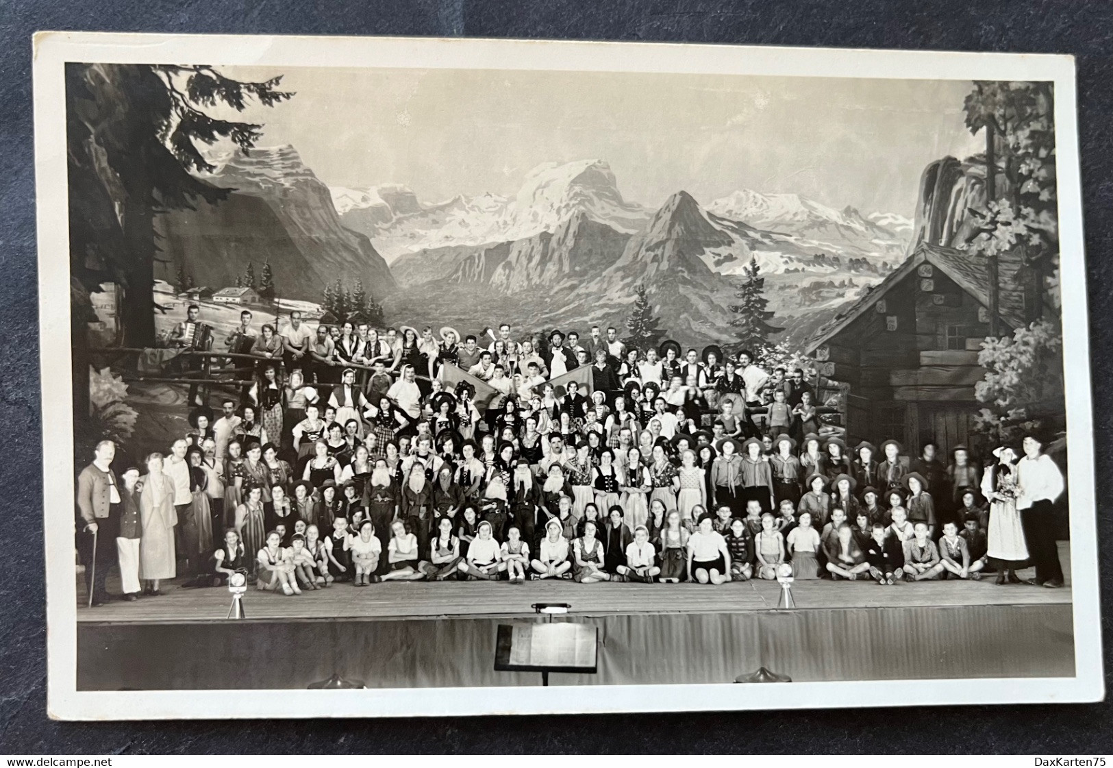 Schwanden GL Sängerfest 1934/ Gruppenbild Vor Kulisse - Schwanden