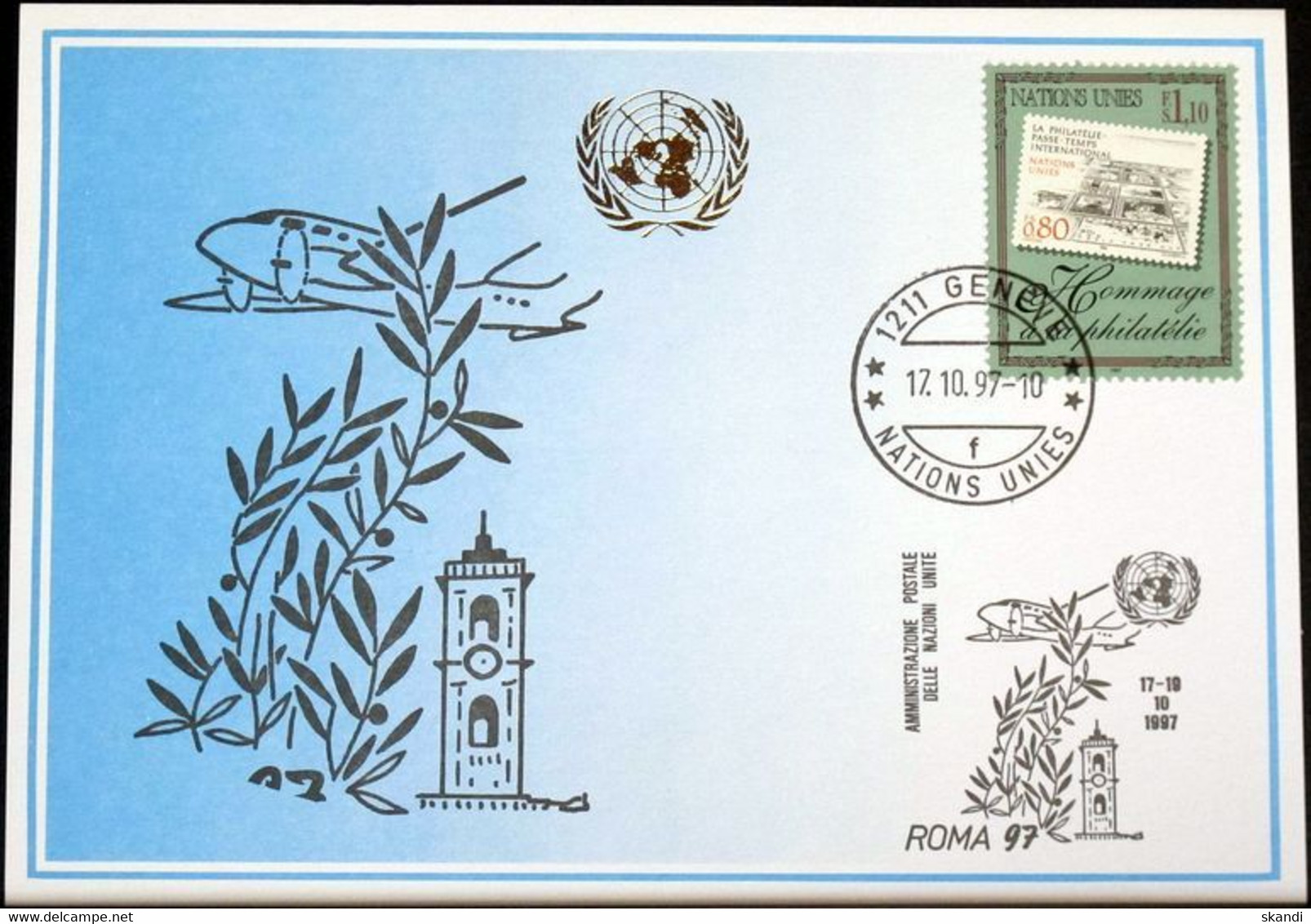 UNO GENF 1997 Mi-Nr. 285 Blaue Karte - Blue Card - Briefe U. Dokumente