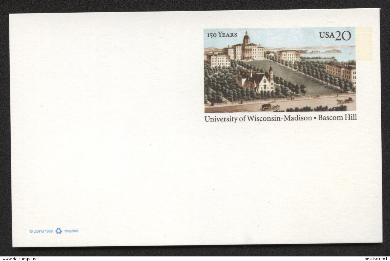 USA UX301 Postal Card Bascom Hall University Of Wisconsin WI Mint 1999 - 1981-00