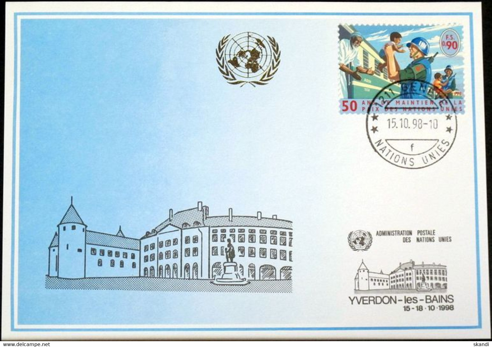 UNO GENF 1998 Mi-Nr. 295 Blaue Karte - Blue Card - Storia Postale