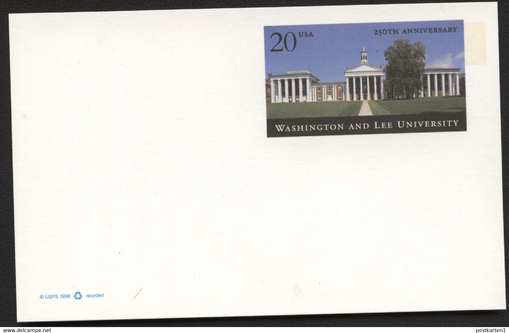 USA UX302 Postal Card Colonnade Washington & Lee University VA Mint 1999 - 1981-00