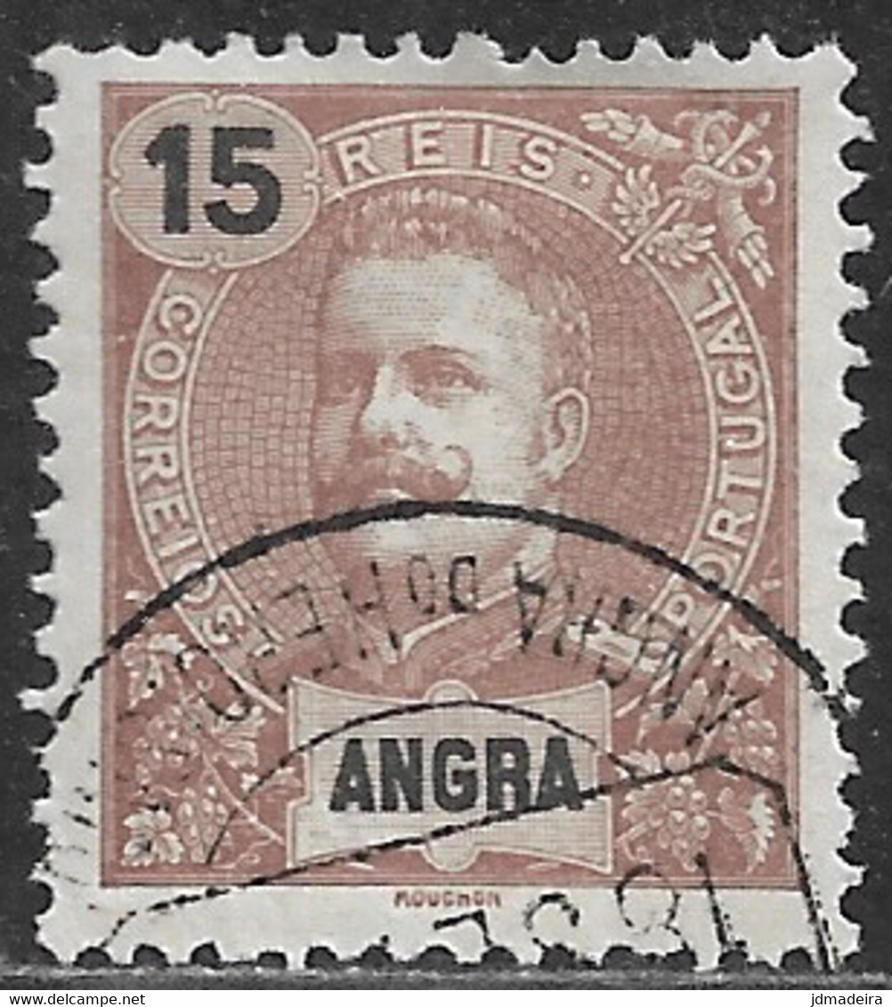 Angra – 1897 King Carlos 15 Réis Used Stamp - Angra