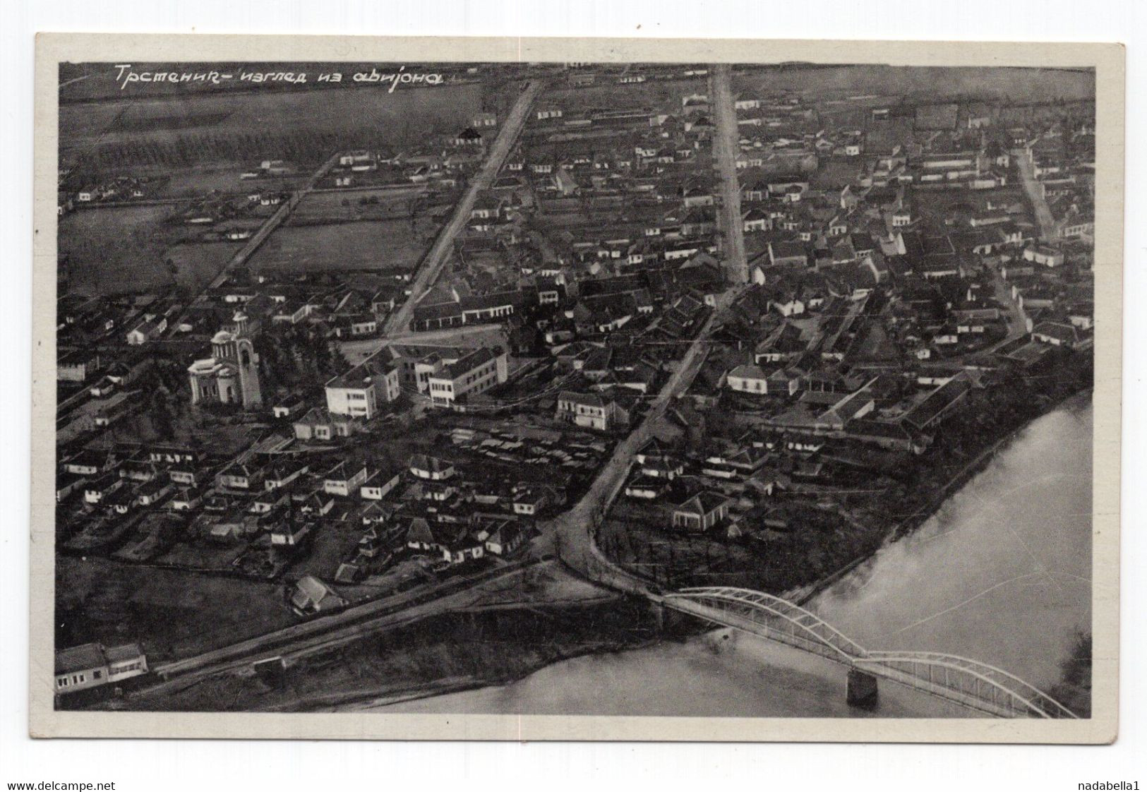 1936. KINGDOM OF YUGOSLAVIA,SERBIA,TRSTENIK,AERIAL VIEW PHOTOGRAPH,ILLUSTRATED POSTCARD,USED - Yugoslavia