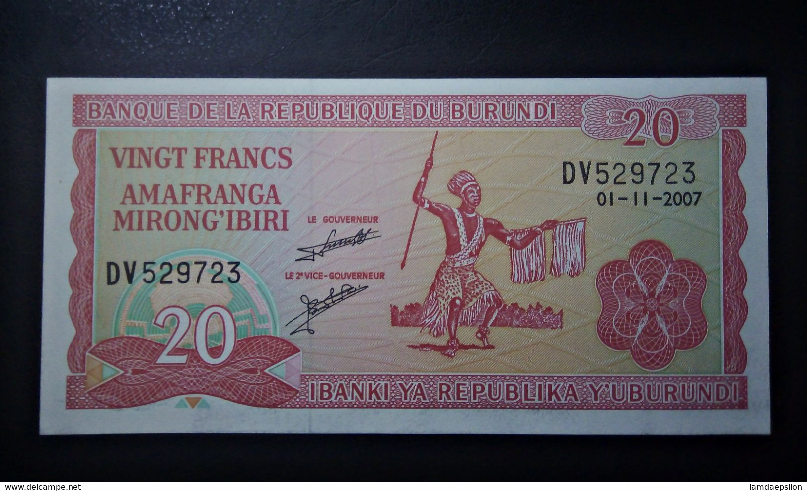 A5 BURUNDI  BILLETS DU MONDE WORLD BANKNOTES  20 FRANCS 2007 - Afghanistan