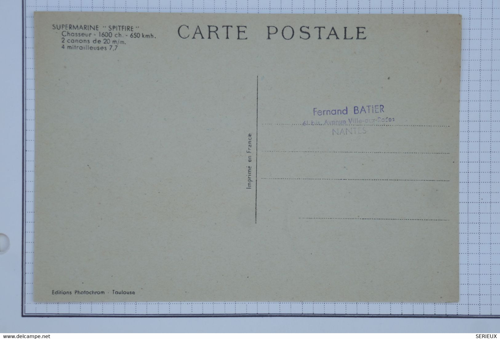 BB12 FRANCE BELLE CARTE   1947 TOUR DU CADRAN LA BAULE A NANTES ++ AFFRANC. PLAISANT - 1927-1959 Lettres & Documents