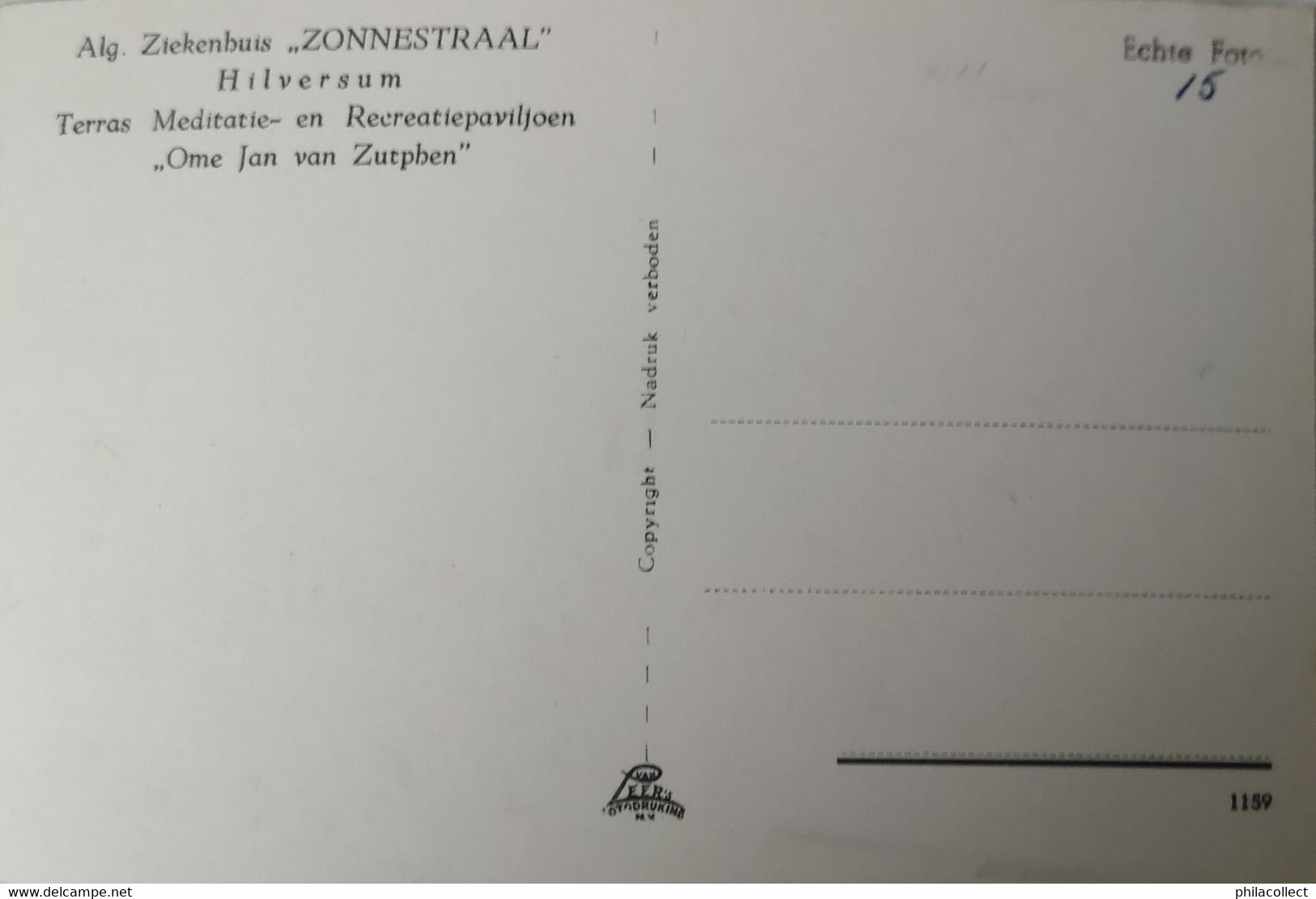 Hilversum // Alg. Ziekenhuis Zonnestraal - Terras Ome Jan Van Zutphen 1959 - Hilversum