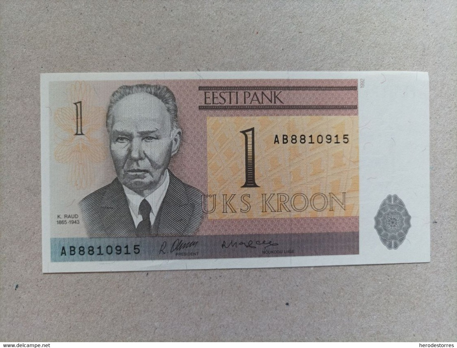 Billete De Estonia De 1 Krooni, Año 1992, UNCIRCULATED - Estonie