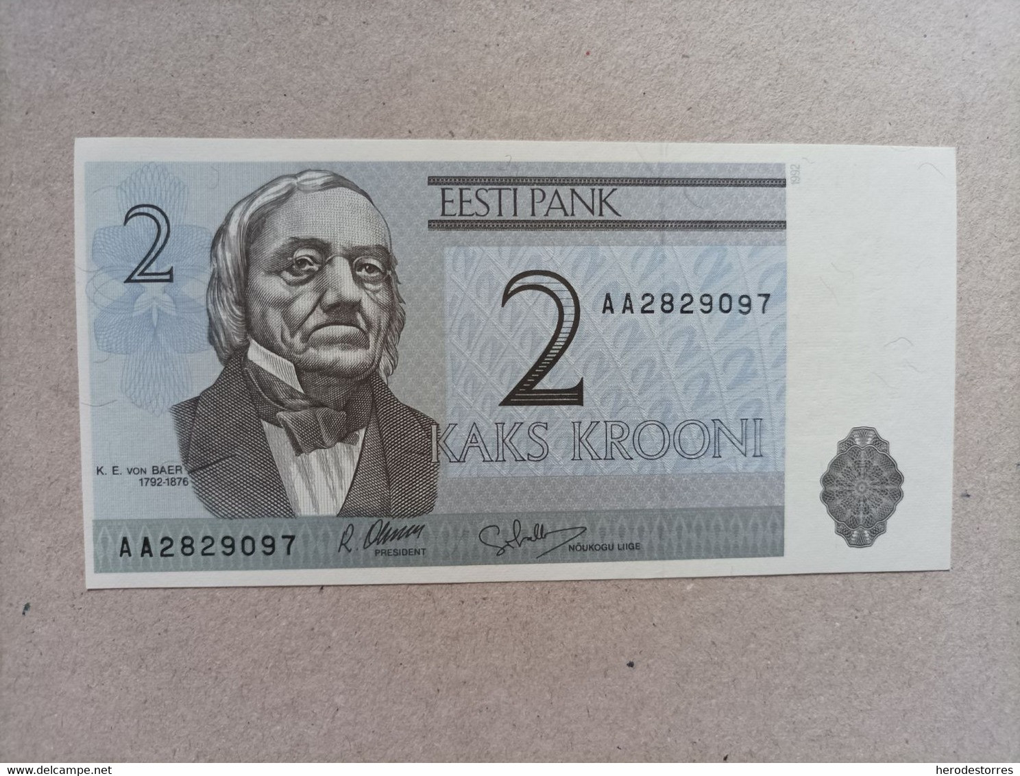 Billete De Estonia De 2 Krooni, Año 1992, Serie AA, UNCIRCULATED - Estonie