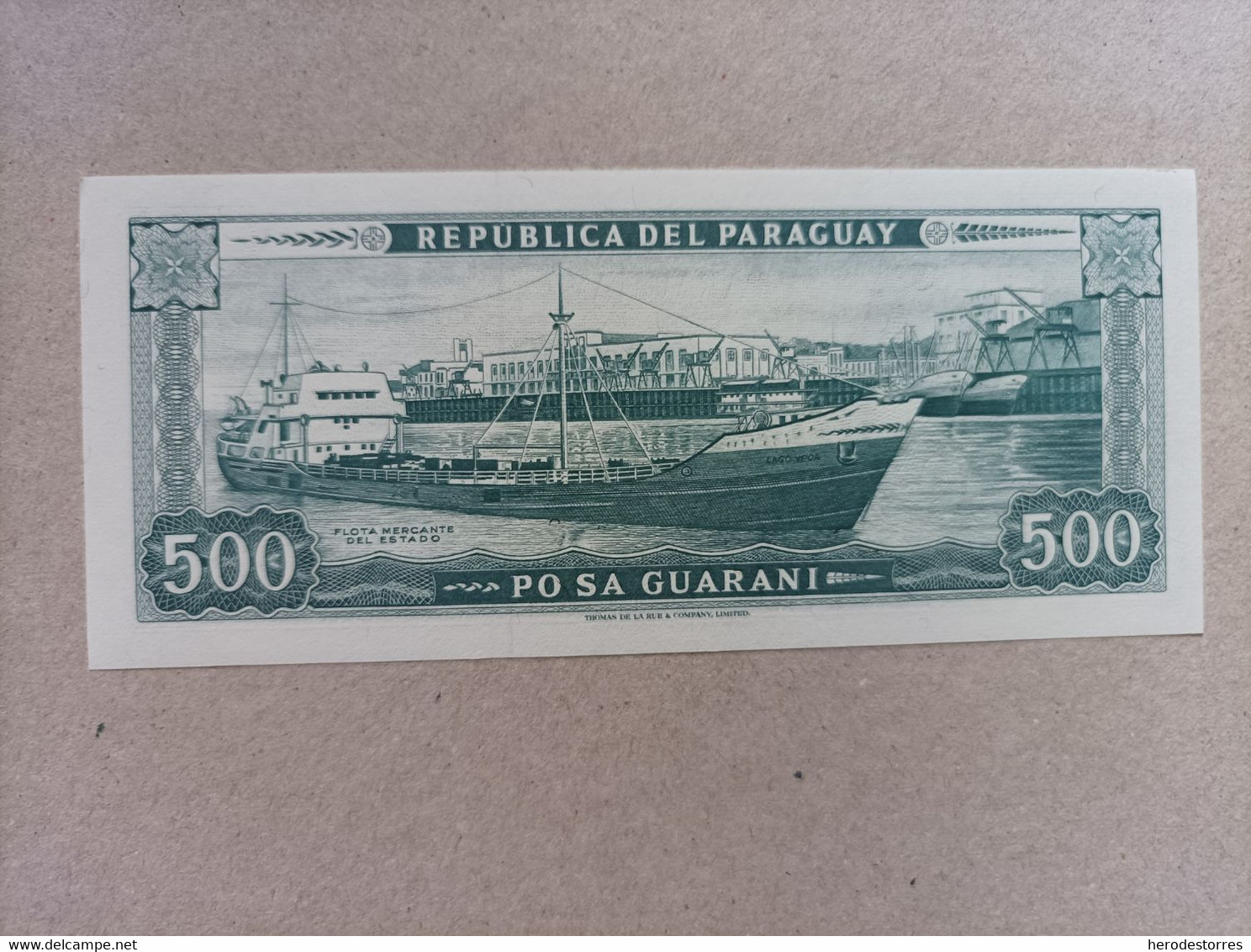 Billete De Paraguay De 500 Guaraníes, Año 1952, UNC - Paraguay