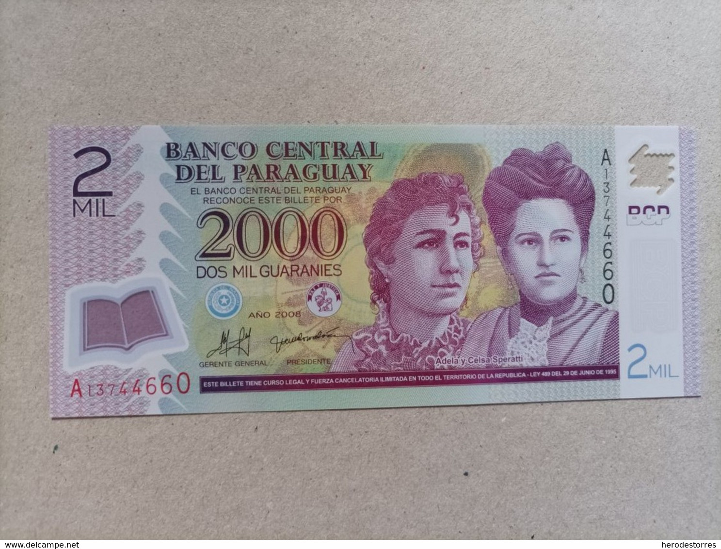 Billete De Paraguay De 2000 Guaraníes, Año 2008, UNC - Paraguay