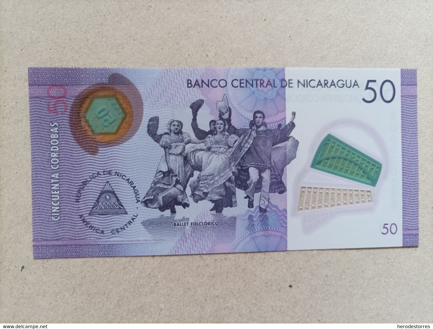 Billete De Nicaragua, 50 Córdobas Año 2011, Serie A00, Nº Bajo, UNC - Nicaragua