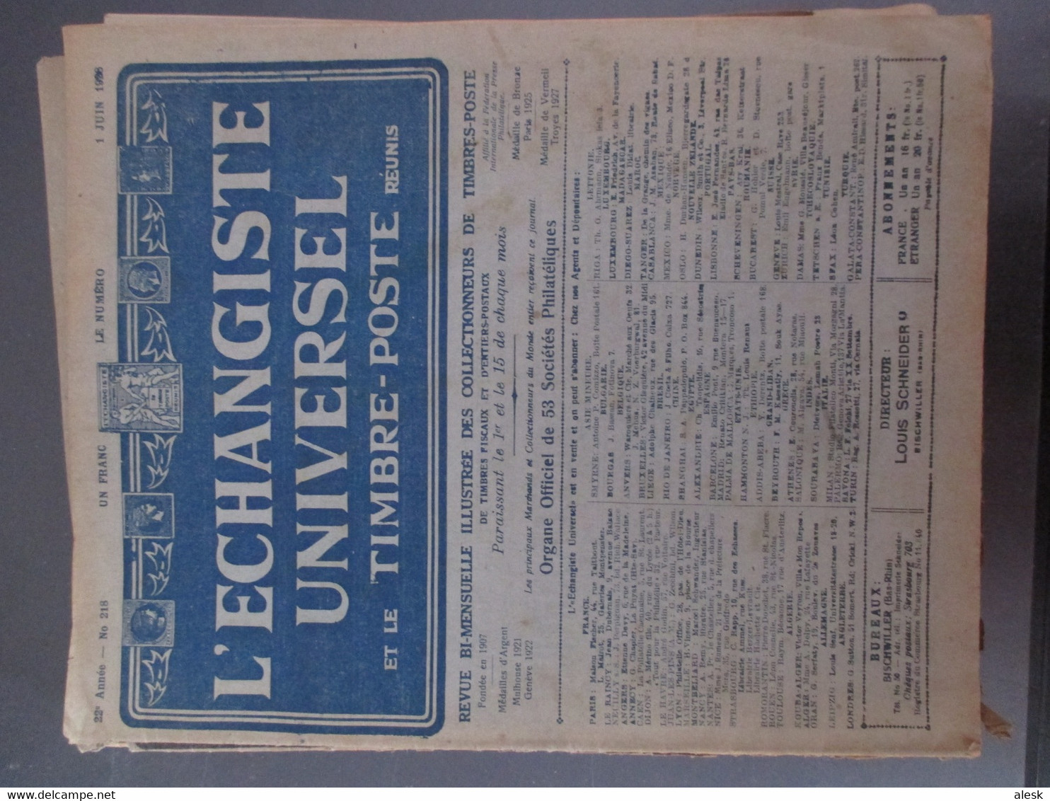 L'ÉCHANGISTE UNIVERSEL Et Le TIMBRE-POSTE RÉUNIS De 1928 à 1947 - 16 Magazines - Voir Scannes - French