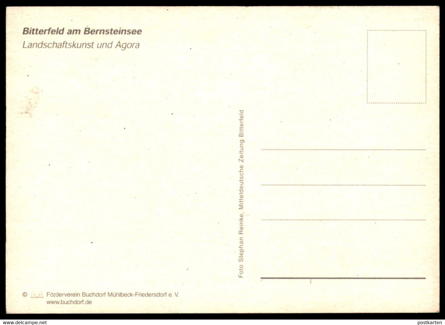 ÄLTERE POSTKARTE BERNSTEINSEE BITTERFELD-WOLFEN LANDSCHAFTSKUNST UND AGORA SACHSEN-ANHALT SEE FRIEDERSDORF Ansichtskarte - Bitterfeld