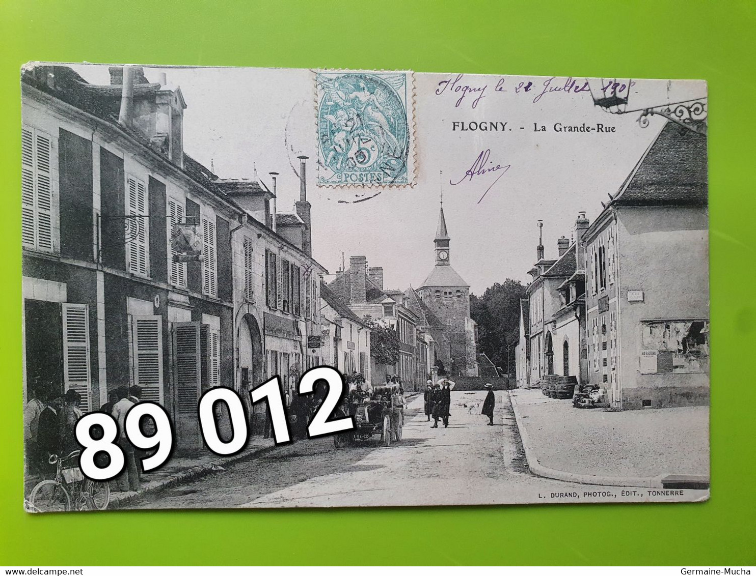 ❤️ 89 012 ❤️  FLOGNY La Grande Rue  Voiture Ancienne     ETAT : Bon   VOIR SCAN POUR DEFAUT - Flogny La Chapelle