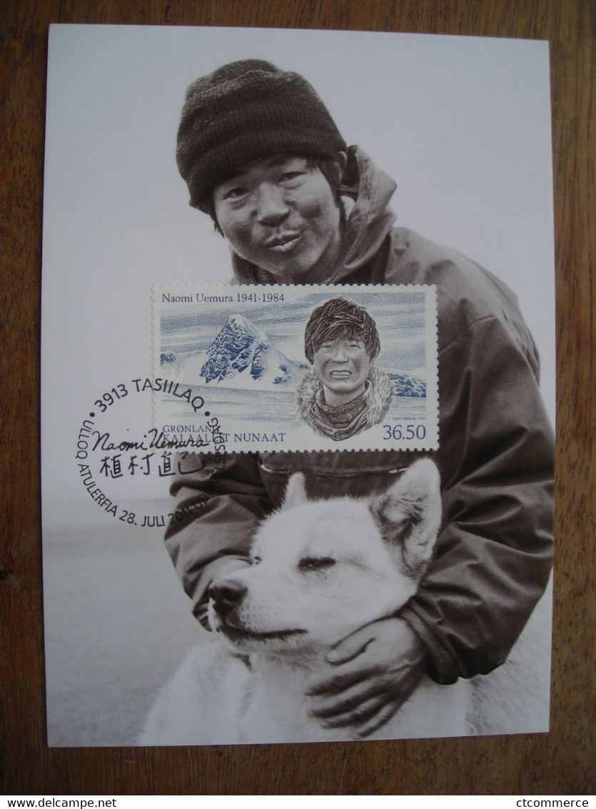 2011 Huskey,  Naomi Uemura, Explorateur Japonais Japaneese  Explorer Narsarsuaq Aéroport 1978 - Maximum Cards