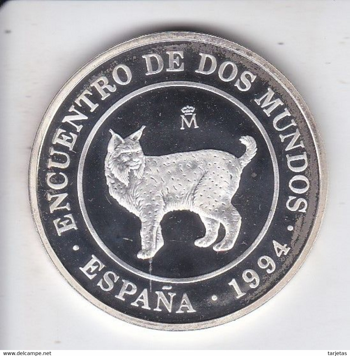 MONEDA DE PLATA DE ESPAÑA II SERIE IBEROAMERICANA - ANIMALES EN PELIGRO DE EXTINCION - LINCE (LINX) - 2 000 Pesetas